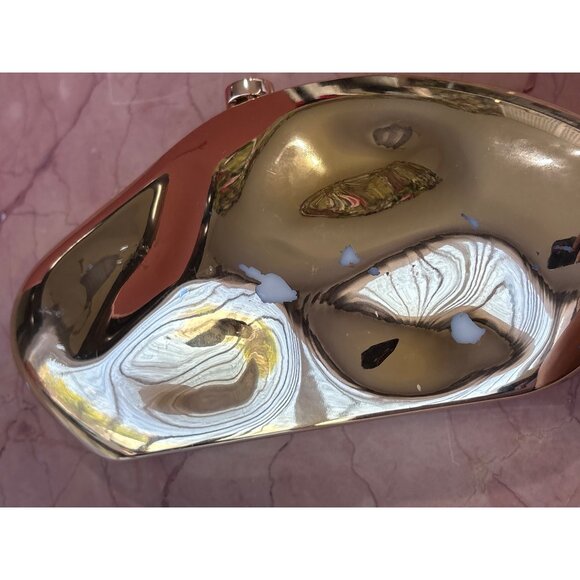 Cult Gaia The Caldera Clutch in Shiny Gold As-is Womens Mirror Bag Purse - Picture 9 of 16